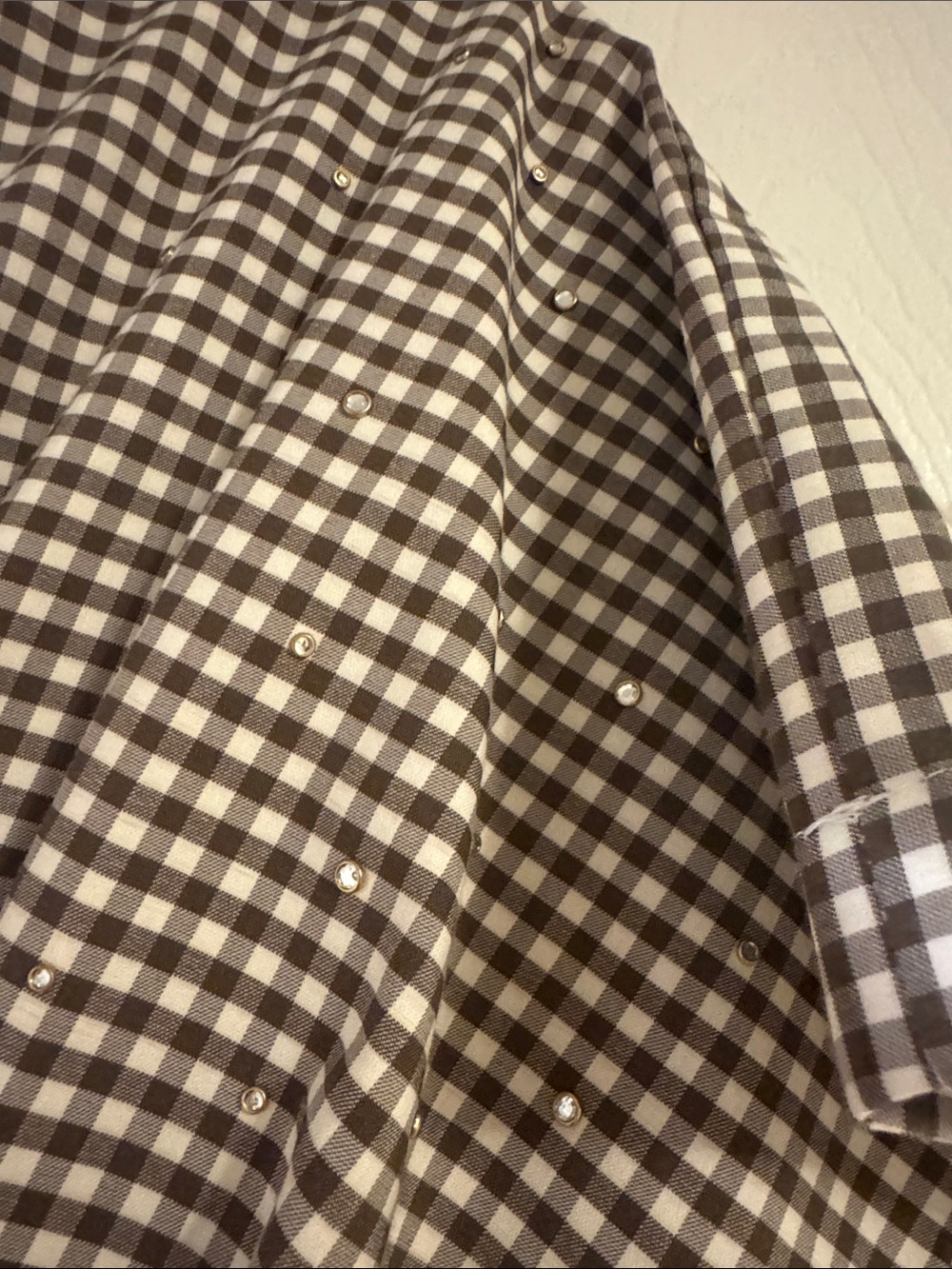 Button-Front Gingham Maxi Dress in Black & White - Picture 5 of 6